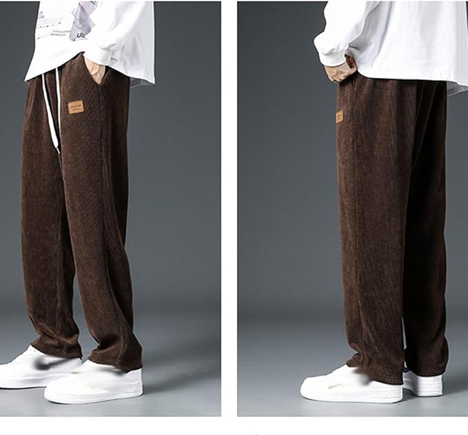 Pantalons de Jogging Amples Y2K Coréens unisexe , Basiques Unis en Gris, Pantalons de Sport Décontractés avec Cordon de Serrage