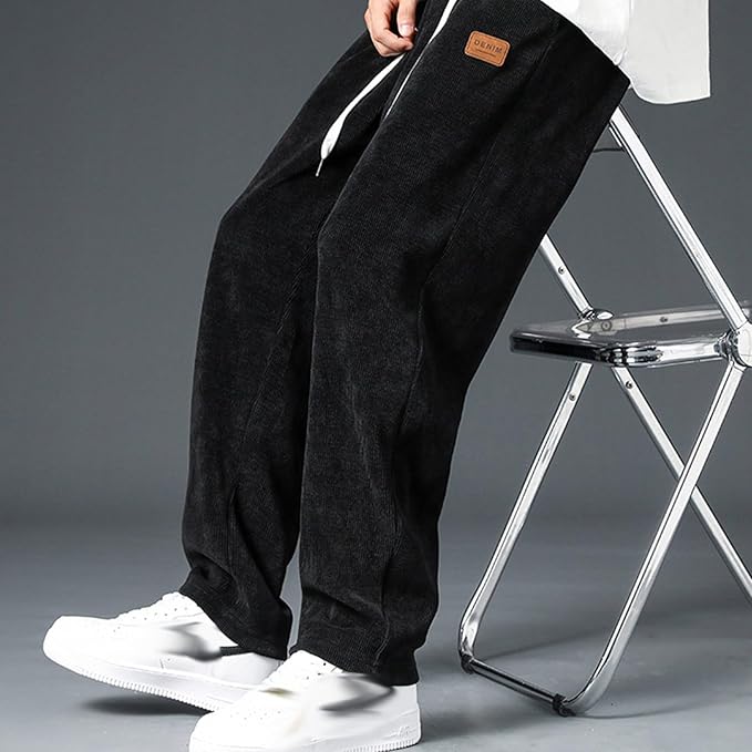Pantalons de Jogging Amples Y2K Coréens unisexe , Basiques Unis en Gris, Pantalons de Sport Décontractés avec Cordon de Serrage